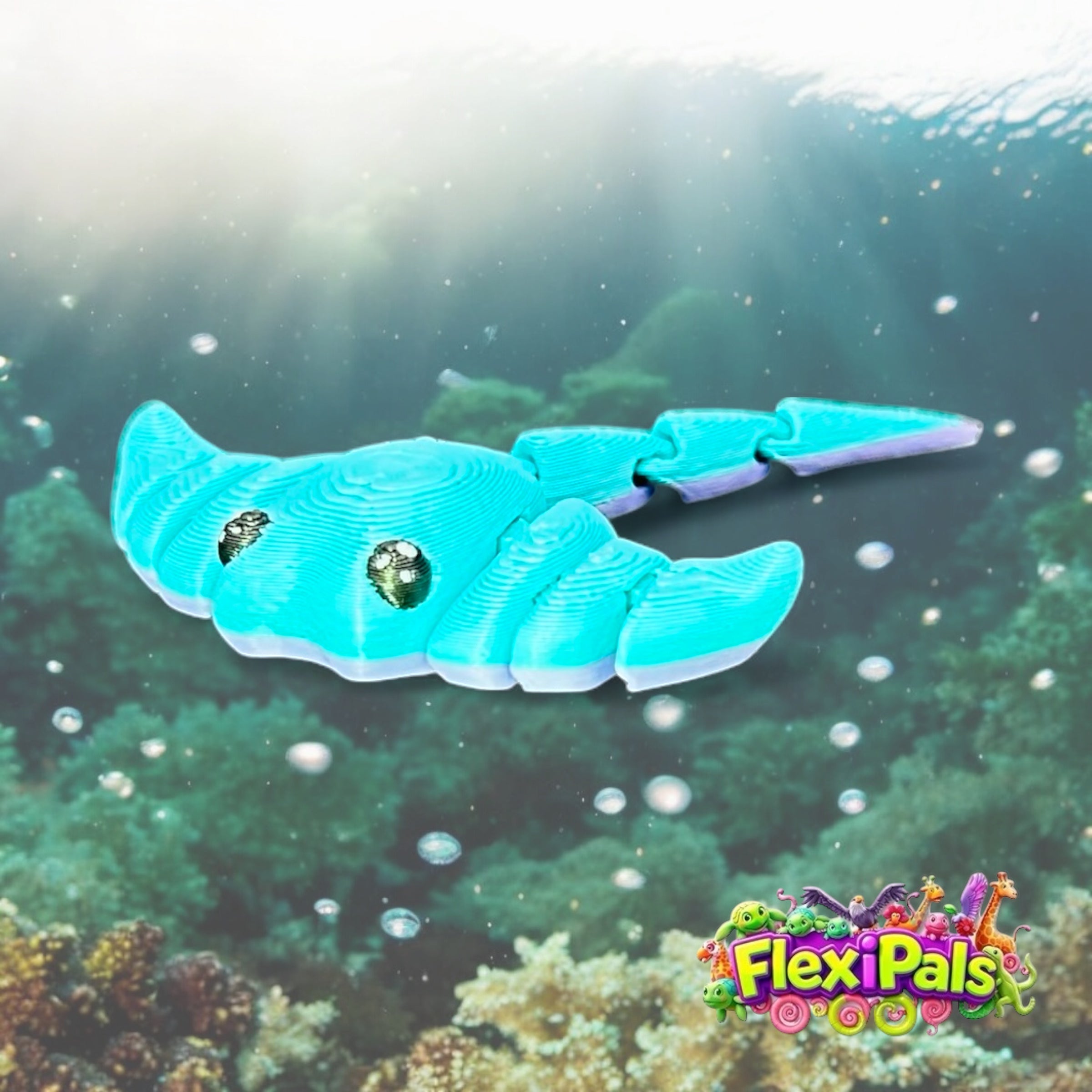 Stingray – 3D Printed Articulating Mini Figures – Flexible Poseable Collectible Toys – Customizable FlexiPal Minis for Display, Play, or Desk Decor – Creative Fidget Toys for Kids and Collectors