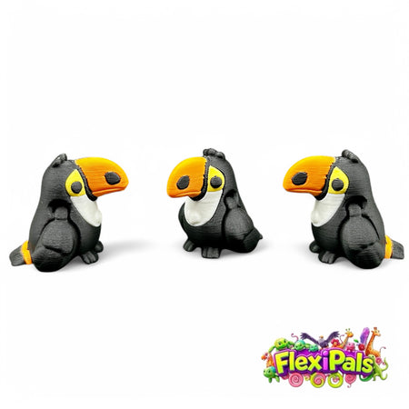 Toucan – 3D Printed Articulating Mini Figures – Flexible Poseable Collectible Toys – Customizable FlexiPal Minis for Display, Play, or Desk Decor – Creative Fidget Toys for Kids and Collectors