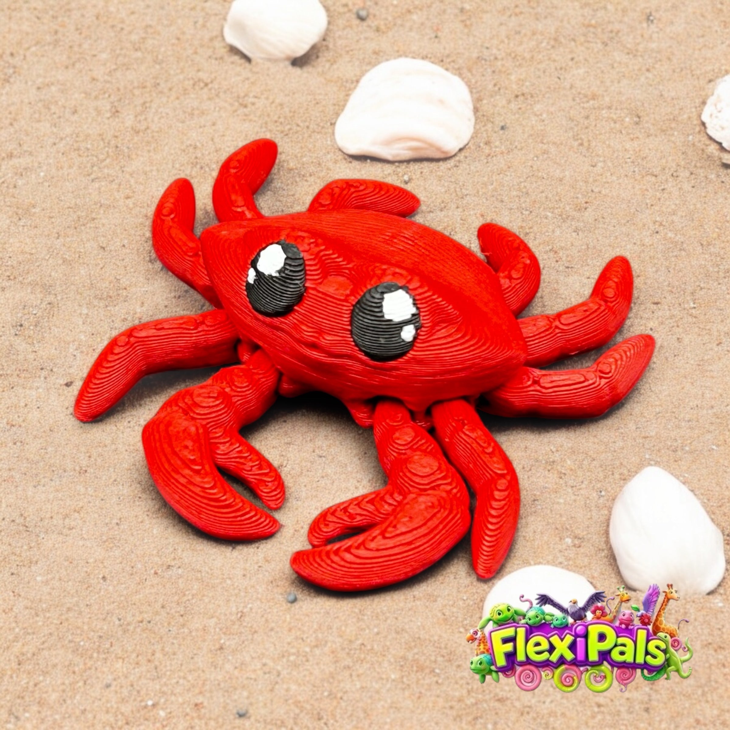 Crab – 3D Printed Articulating Mini Figures – Flexible Poseable Collectible Toys – Customizable FlexiPal Minis for Display, Play, or Desk Decor – Creative Fidget Toys for Kids and Collectors