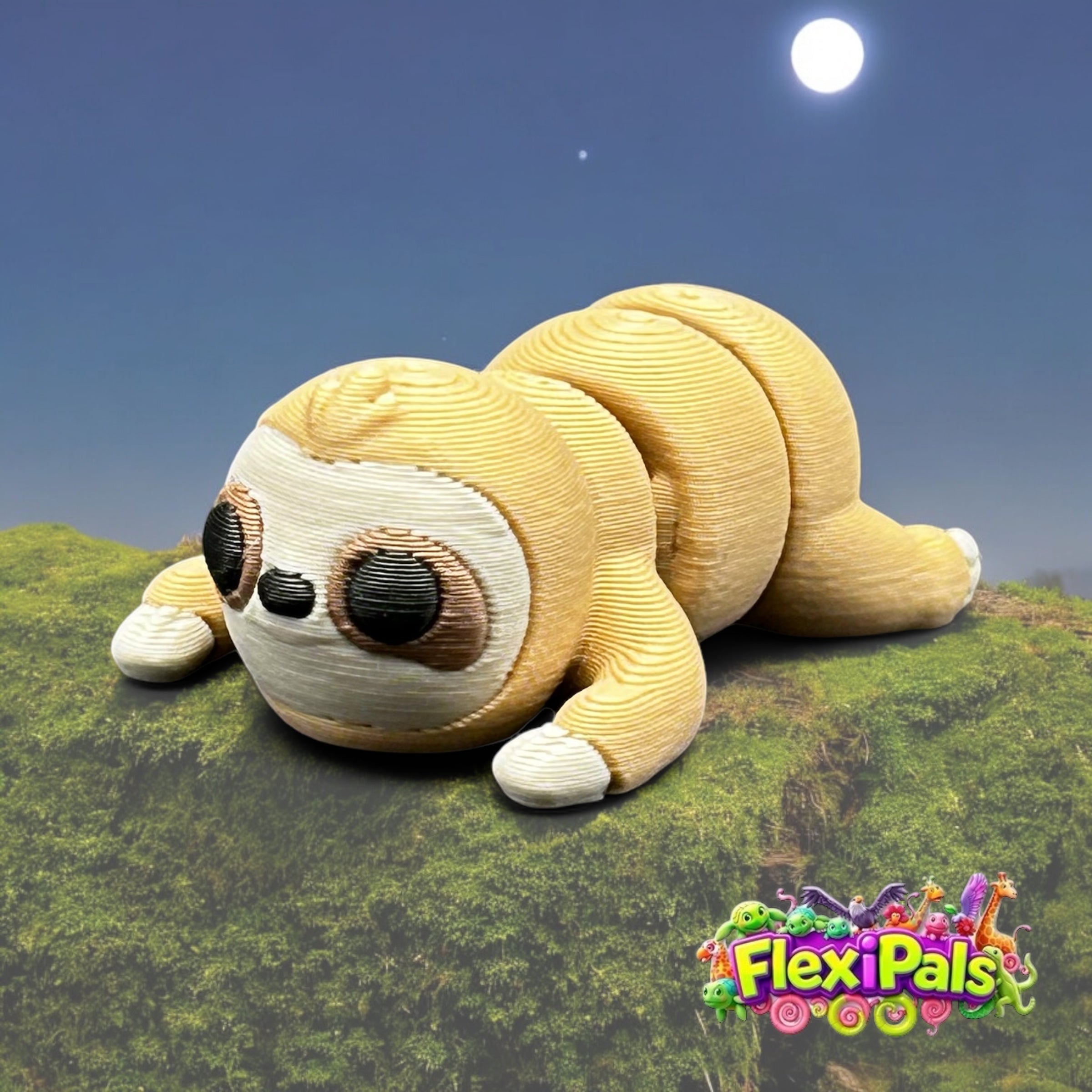 Sloth – 3D Printed Articulating Mini Figures – Flexible Poseable Collectible Toys – Customizable FlexiPal Minis for Display, Play, or Desk Decor – Creative Fidget Toys for Kids and Collectors