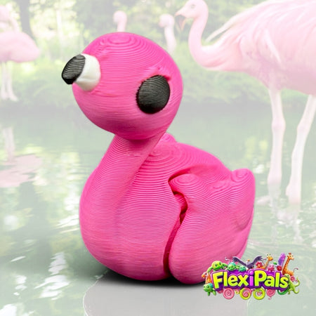 Flamingo – 3D Printed Articulating Mini Figures – Flexible Poseable Collectible Toys – Customizable FlexiPal Minis for Display, Play, or Desk Decor – Creative Fidget Toys for Kids and Collectors