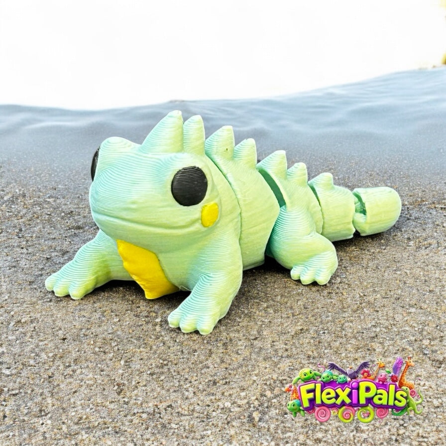 Iguana – 3D Printed Articulating Mini Figures – Flexible Poseable Collectible Toys – Customizable FlexiPal Minis for Display, Play, or Desk Decor – Creative Fidget Toys for Kids and Collectors - FlexiPals