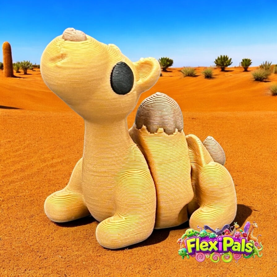 Camel – 3D Printed Articulating Mini Figures – Flexible Poseable Collectible Toys – Customizable FlexiPal Minis for Display, Play, or Desk Decor – Creative Fidget Toys for Kids and Collectors - FlexiPals