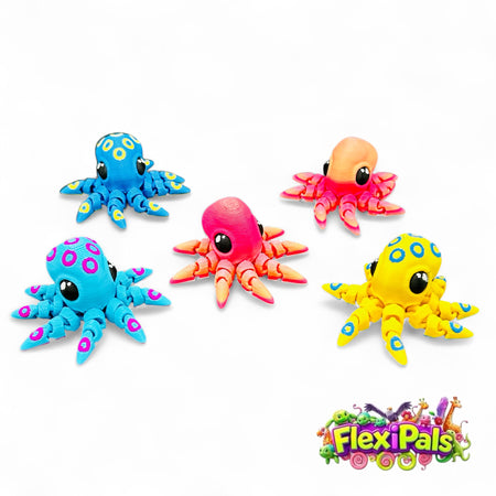 Octopus – 3D Printed Articulating Mini Figures – Flexible Poseable Collectible Toys – Customizable FlexiPal Minis for Display, Play, or Desk Decor – Creative Fidget Toys for Kids and Collectors - FlexiPals
