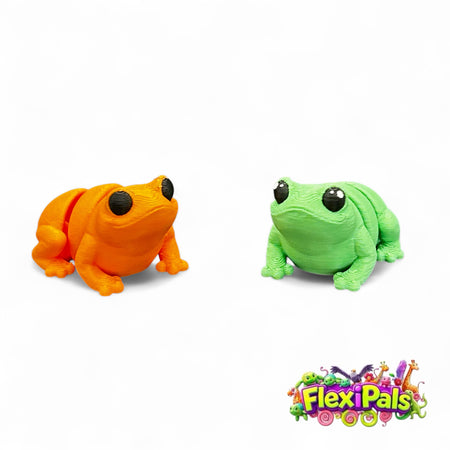 Frog – 3D Printed Articulating Mini Figures – Flexible Poseable Collectible Toys – Customizable FlexiPal Minis for Display, Play, or Desk Decor – Creative Fidget Toys for Kids and Collectors - FlexiPals
