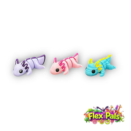 Axolotl - 3D Printed Articulating Mini Figures – Flexible Poseable Collectible Toys – Customizable FlexiPal Minis for Display, Play, or Desk Decor – Creative Fidget Toys for Kids and Collectors - FlexiPals