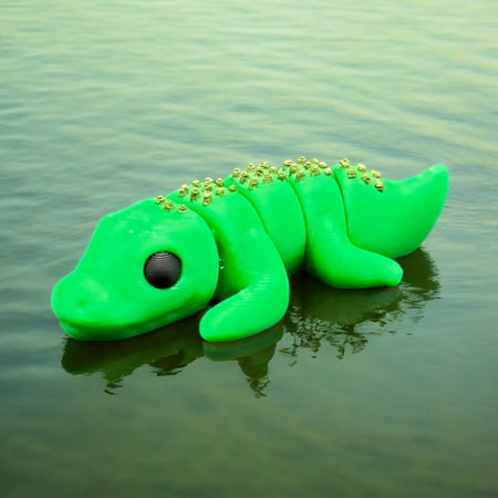 Alligator FlexiPal – 3D Printed Articulating Mini Figure – Flexible, Poseable Reptile Toy with Movable Tail and Jaws – Fun Fidget for Kids and Wildlife Collectors – Great for Play, Display, or Desk Decor – FlexiPals Collectible