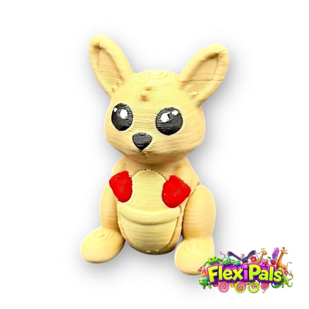 Kangaroo FlexiPal – 3D Printed Articulating Mini Figure – Flexible, Poseable Animal Toy with Pouch Detail – Fun Fidget for Kids and Wildlife Collectors – Great for Play, Display, or Desk Decor – FlexiPals Collectible
