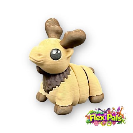 Moose FlexiPal – 3D Printed Articulating Mini Figure – Flexible, Poseable Woodland Animal Toy with Antlers – Fun Fidget for Kids and Nature Collectors – Great for Play, Display, or Desk Decor – FlexiPals Collectible