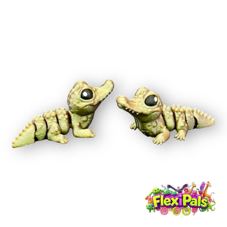 Poseable Crocodile FlexiPal Toy – 3D Printed Flexible Mini Figure with Articulated Tail and Limbs – Reptile-Inspired Fidget for Kids, Collectors, or Desk Display – FlexiPals Animal Miniature
