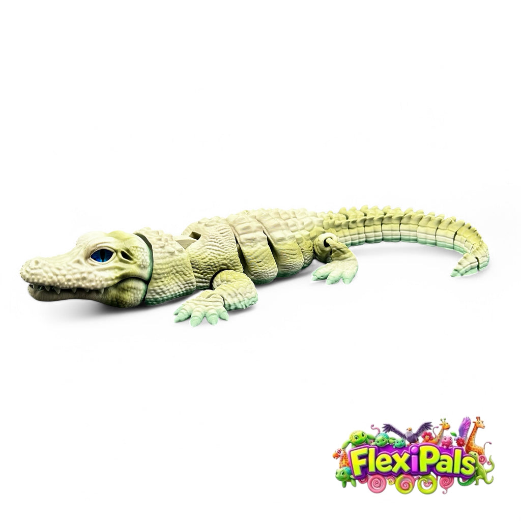 Flexi Alligator | 3D Printed Articulating Reptile Toy | Alligator Gift | Fidget Toy | Desk Toy | Sensory Toy | Alligator Figure | Flexi Factory | Swamp Animal Toys | Raki-Box