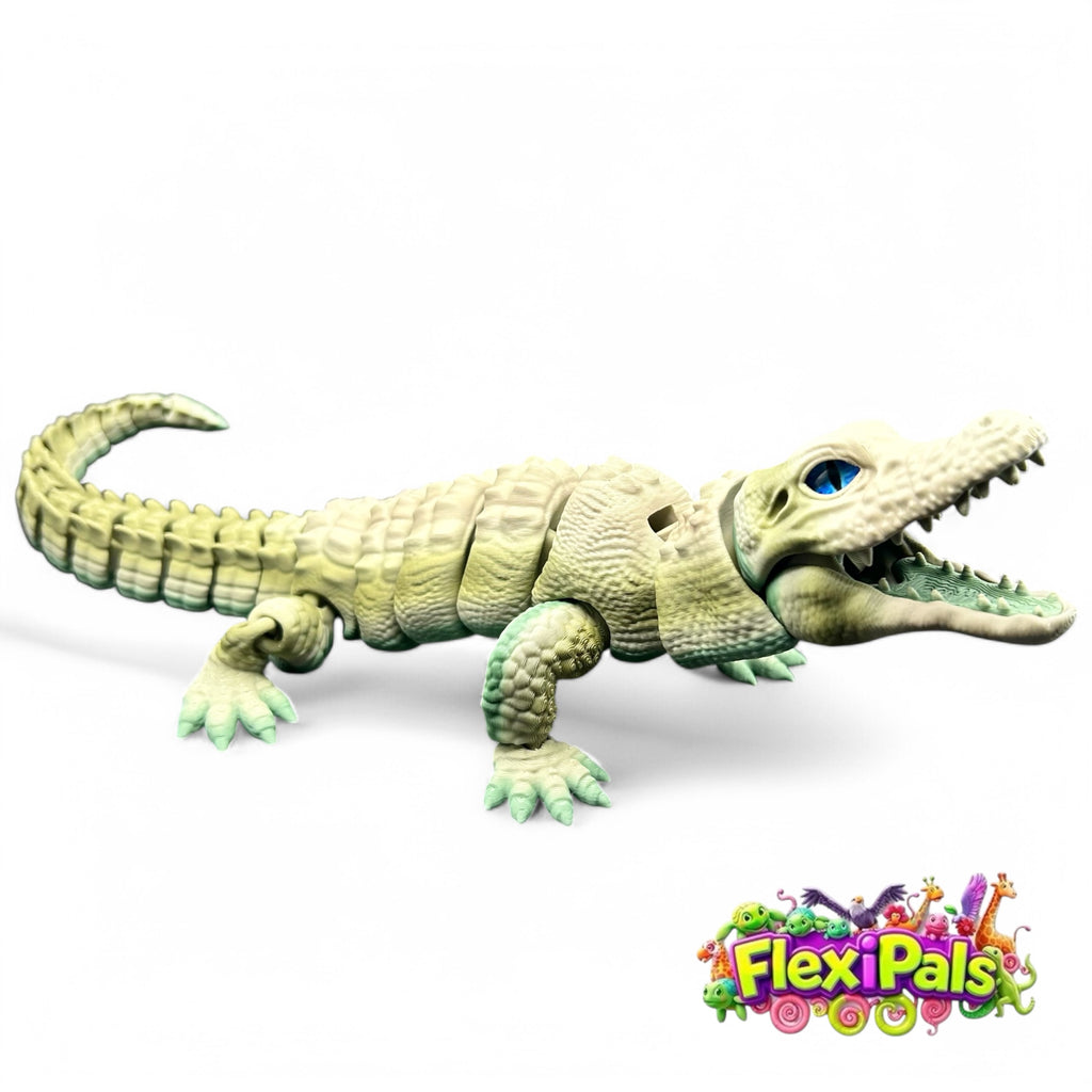 Flexi Alligator | 3D Printed Articulating Reptile Toy | Alligator Gift | Fidget Toy | Desk Toy | Sensory Toy | Alligator Figure | Flexi Factory | Swamp Animal Toys | Raki-Box
