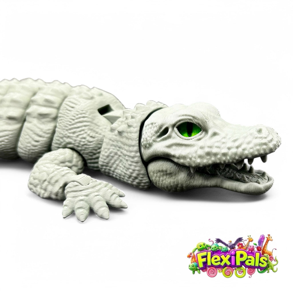 Flexi Alligator | 3D Printed Articulating Reptile Toy | Alligator Gift | Fidget Toy | Desk Toy | Sensory Toy | Alligator Figure | Flexi Factory | Swamp Animal Toys | Raki-Box