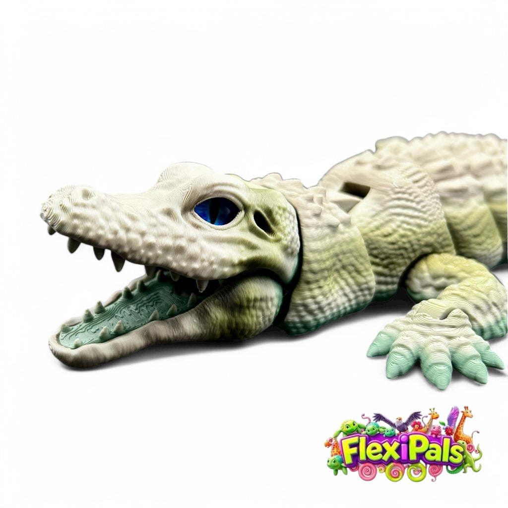 Flexi Alligator | 3D Printed Articulating Reptile Toy | Alligator Gift | Fidget Toy | Desk Toy | Sensory Toy | Alligator Figure | Flexi Factory | Swamp Animal Toys | Raki-Box