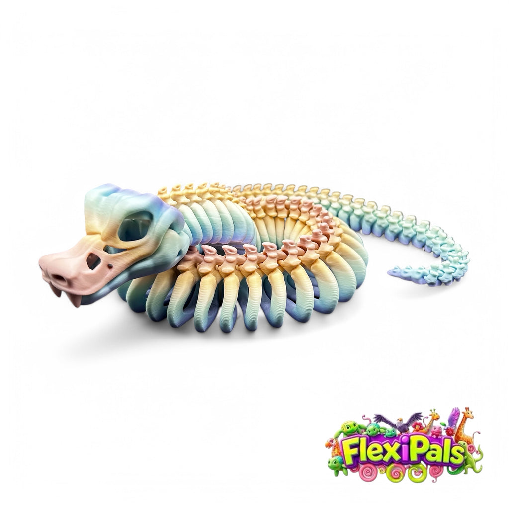 Flexi Skeleton Snake | 3D Printed Articulating Snake Toy | Snake Gift | Fidget Toy | Desk Toy | Sensory Toy | Snake Toy | Flexi Factory