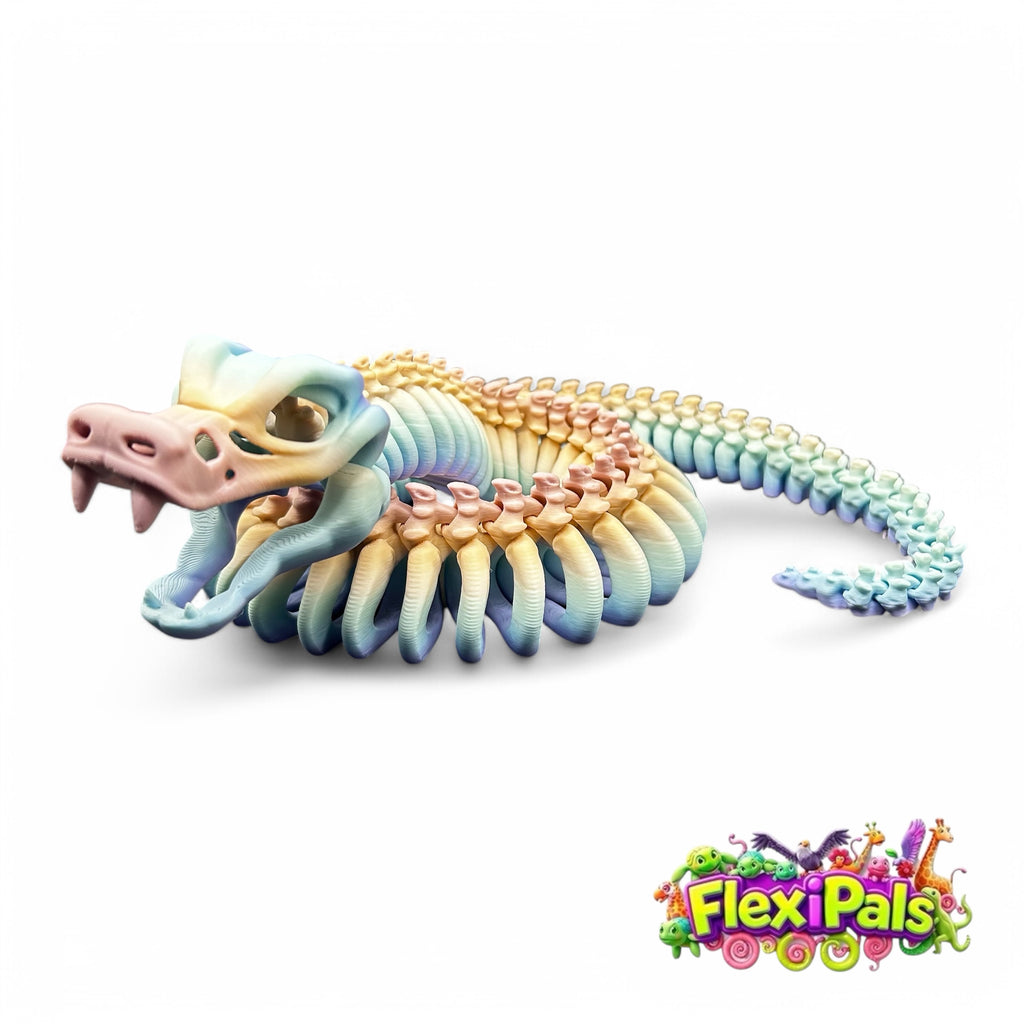 Flexi Skeleton Snake | 3D Printed Articulating Snake Toy | Snake Gift | Fidget Toy | Desk Toy | Sensory Toy | Snake Toy | Flexi Factory