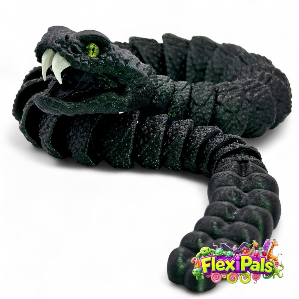 3D Printed Articulating Rattlesnake Toy – Flexible Snake Figure – Fidget and Sensory Desk Toy – Rattlesnake Gift for Reptile Lovers – Desert Animal Toy by Raki-Box