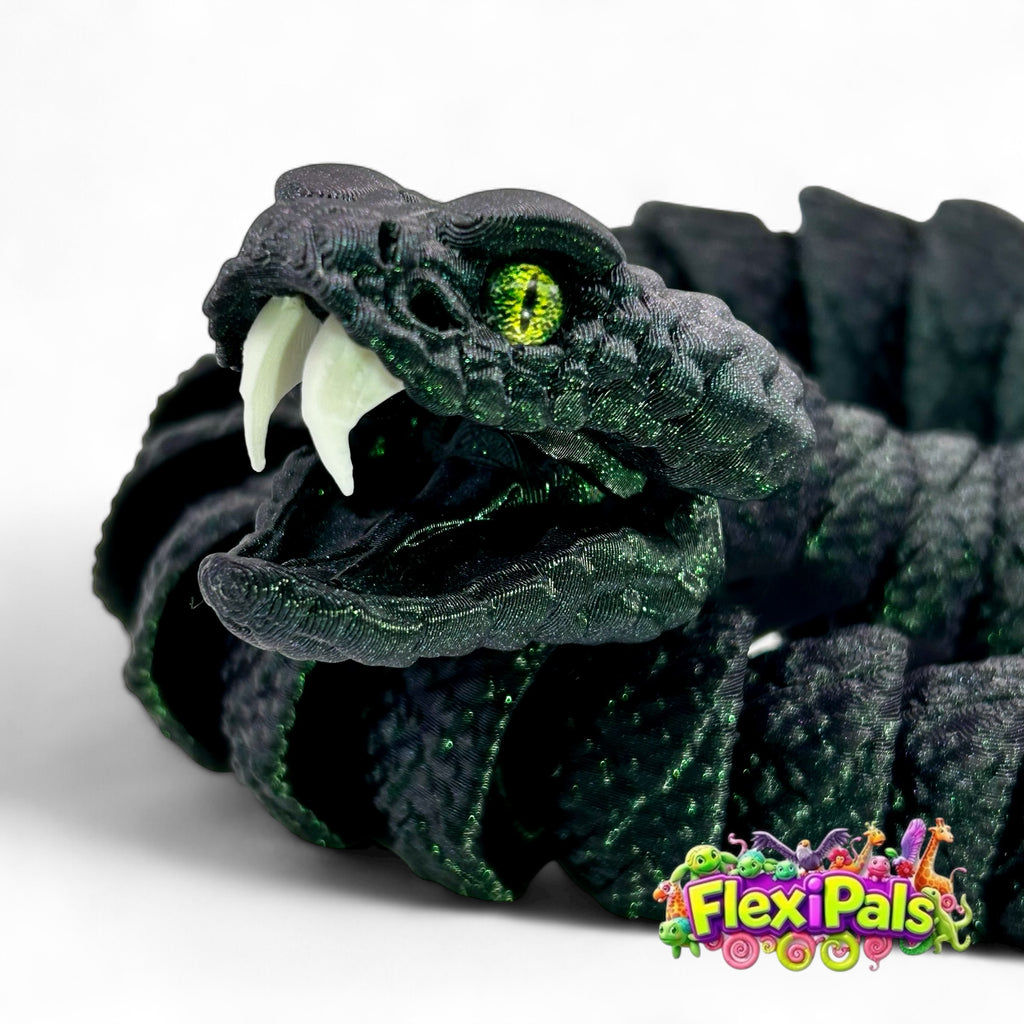 3D Printed Articulating Rattlesnake Toy – Flexible Snake Figure – Fidget and Sensory Desk Toy – Rattlesnake Gift for Reptile Lovers – Desert Animal Toy by Raki-Box