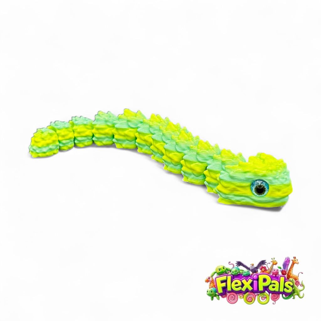 Chibi bush viper 3D printed snake figure – cute miniature reptile model for collectors