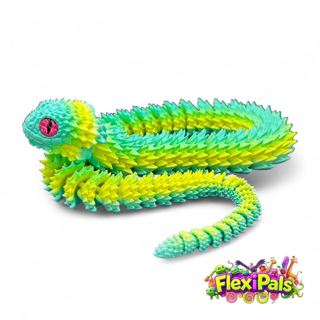 Venomous bush viper replica – detailed 3D printed snake for collectors and decor