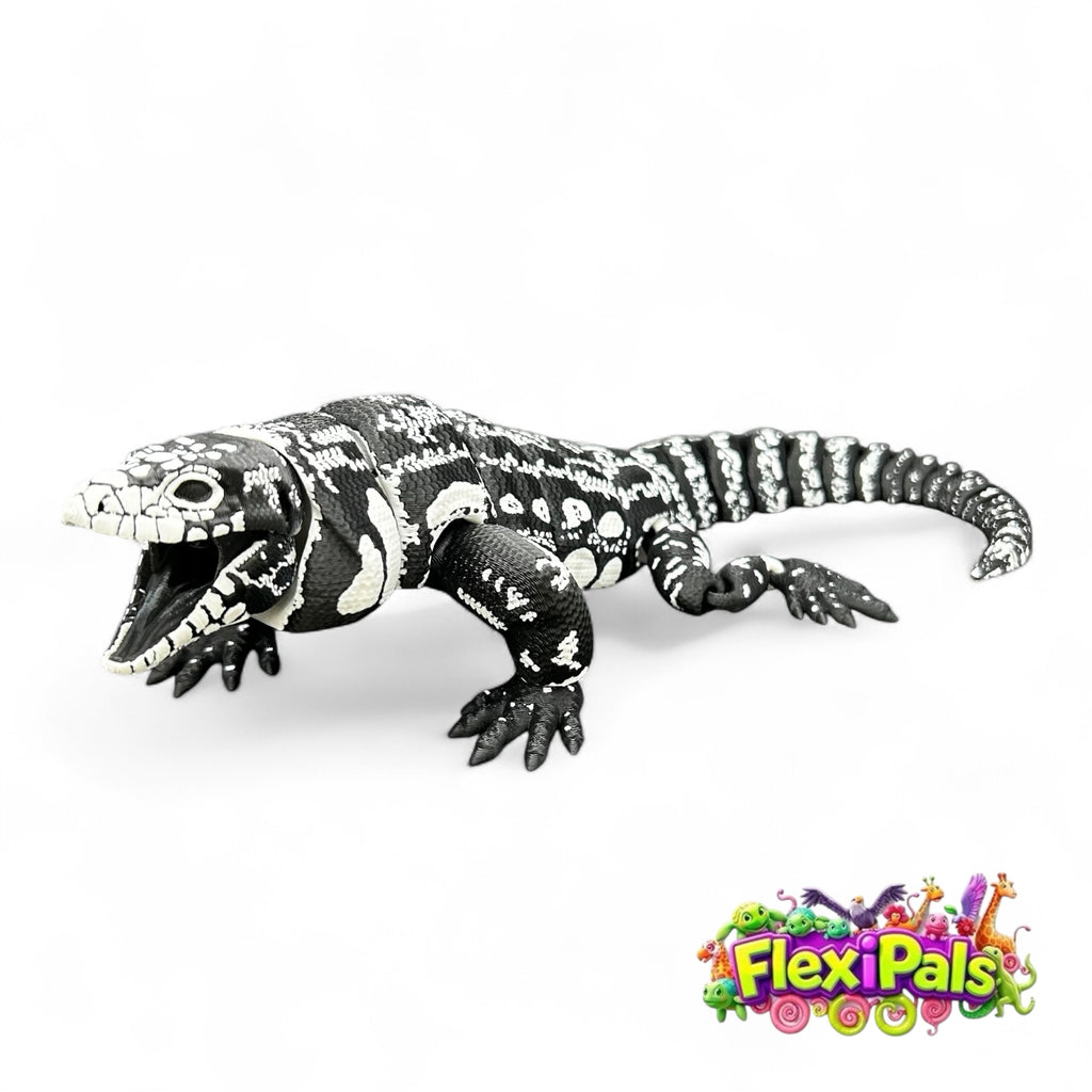 Realistic Tegu Lizard Replica – Tegu lizard figurine crafted with attention to detail, showcasing its unique features and vibrant colors.