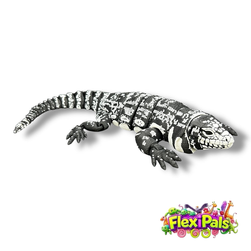 Flexible Tegu Lizard Model – Highly detailed 3D-printed Tegu lizard with flexible, segmented design, ideal for educational play and interactive adventures.